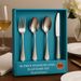 16-Piece Luxury Premium Silverware Dinnerware Tableware Set For Home - Stainless Steel Flatware Service For 4 With Forks, Knives, Spoons, And Teaspoons - Durable, Elegant, And Rust-Resistant Cutlery F_voghion.com