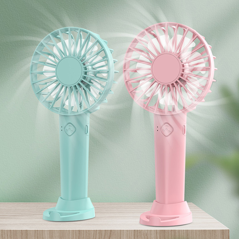 Ruixingst 1 Set 600mAh Mini Fan With 3 Speeds 7 Blades Detachable Base Strong Wind Battery Operated Rechargeable Mini Pocket Hand Fan For Dorm_voghion.com