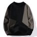 Pull en maille color-block – Pull d'inspiration vintage avec détails jacquard (M-4XL, style rétro décontracté)_voghion.com