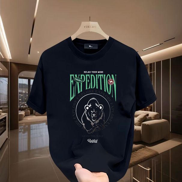 Maglietta a maniche corte da uomo, modello 2025, in 100% cotone, modello estivo, versatile e alla moda._voghion.com