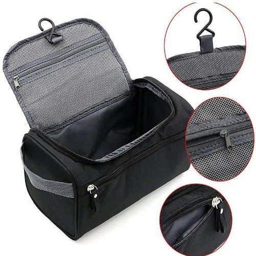 Large Capacity Toiletries Storage Bag Lazy Makeup Bag Multi Function Hook Storage Waterproof Zipper_voghion.com