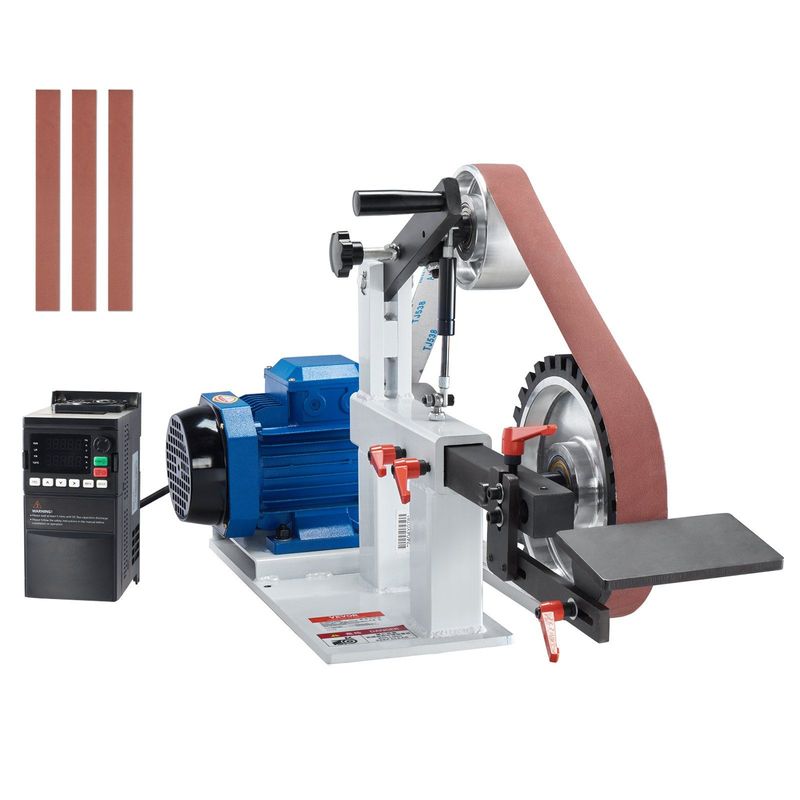VEVOR Belt Grinder Sander, 72 X 2-Inch Variable Speed Belt Polisher With VFD, 1500W 2HP Polishing Grinding Machine With 3 Grinding Moulds & 3PCS Sanding Belts For Metalworking, Knife Making_voghion.com