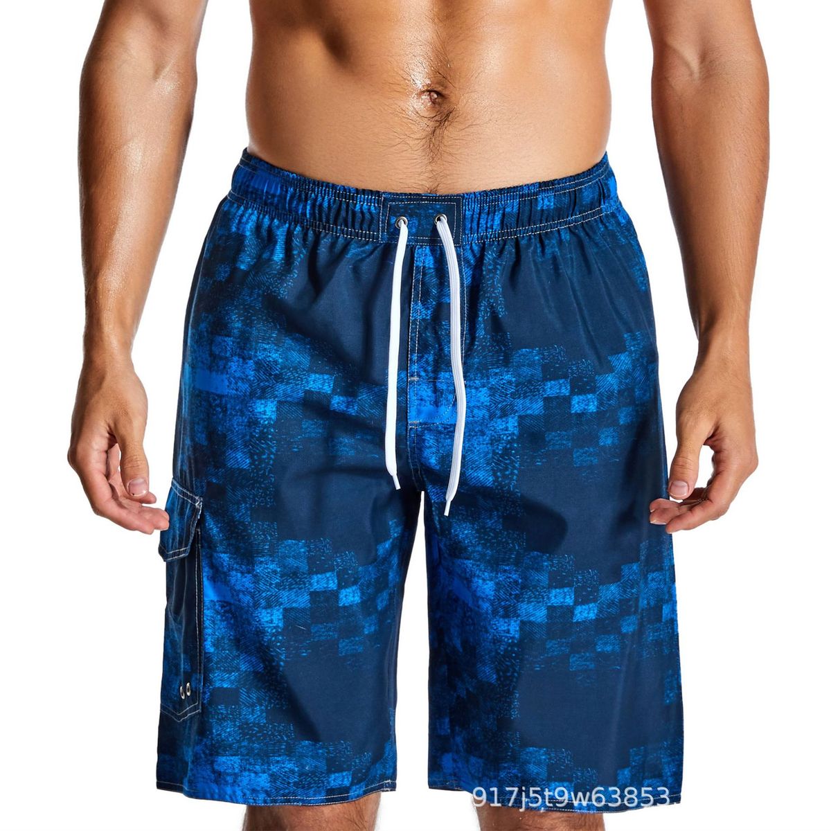 Men’s ClothingSummer Men's Double Layer 2 In 1 Beach Pants Striped Running Mesh Sports Shorts Quick Drying Waterproof_voghion.com