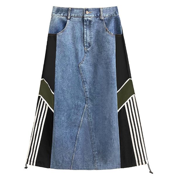 ChicShe European Style Trendy Brand Color-Block Patchwork Denim For Women Spring And Autumn New Loose Design Sense Niche_voghion.com
