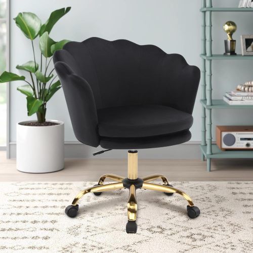 Bürostuhl Höhenverstellbar Drehstuhl Samt Bürosessel Schminkstuhl Mit Rädern,Sessel Samtstuhl Für Schlafzimmer/Arbeitszimmer_voghion.com