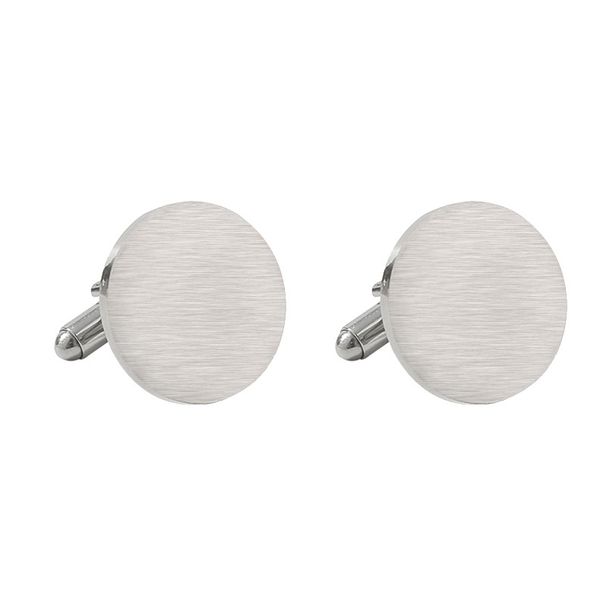 Novi okrogli manšetni gumbi iz nerjavečega jekla, polirani brušeni manšetni gumbi za srajce_voghion.com