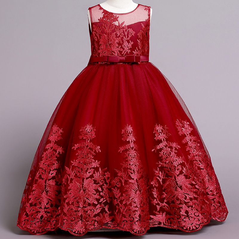 Kids’ Clothing Autumn And Winter Girls Long Wedding Dress Host Piano Princess Dress _voghion.com