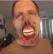 Halloween Horror Bloody Zombie Sharp Teeth Half Face Mask_voghion.com