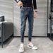 Jeans for Men's Spring and Autumn New Elastic Slim Fit Small Feet Trendy Brand Pi Shuai Conical Casual Pants_voghion.com