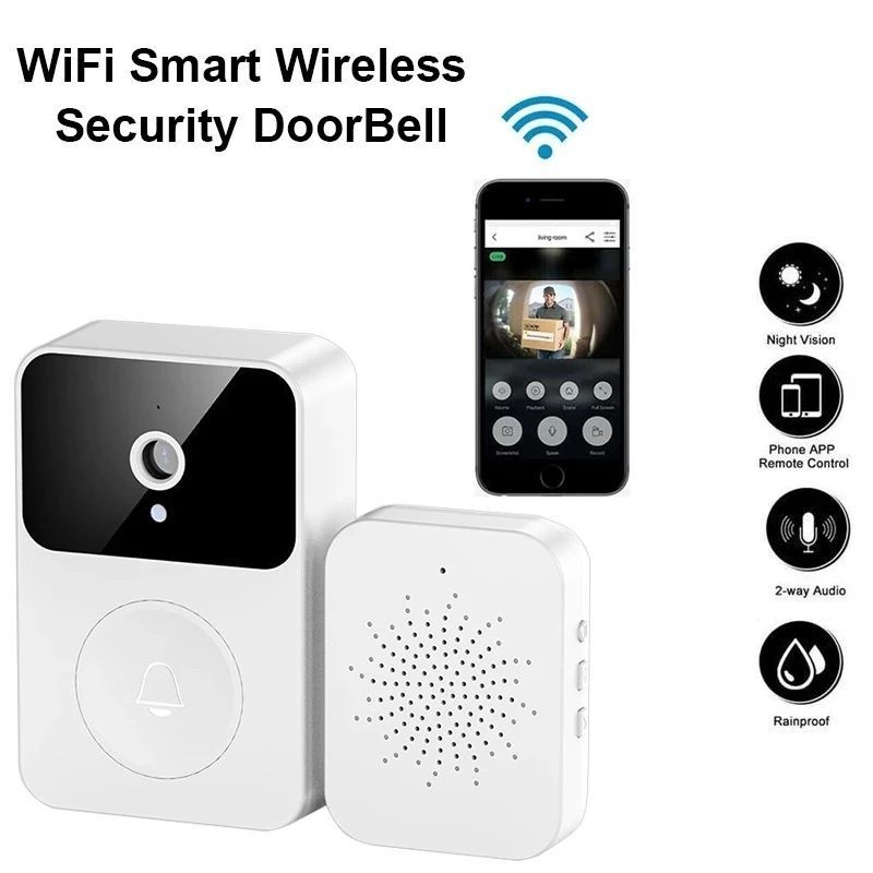 Sonnette visuelle intelligente X9 Interphone de surveillance à distance sans fil pour la maison Capture de vision nocturne haute définition_voghion.com