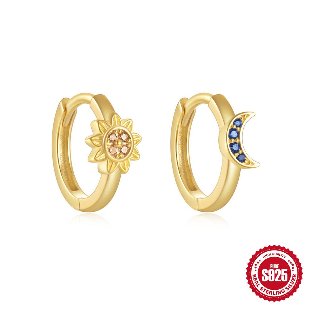 Orecchini da donna in argento Sterling S925, semplici e classici, con diamanti, piccoli e rotondi, geometrici_voghion.com