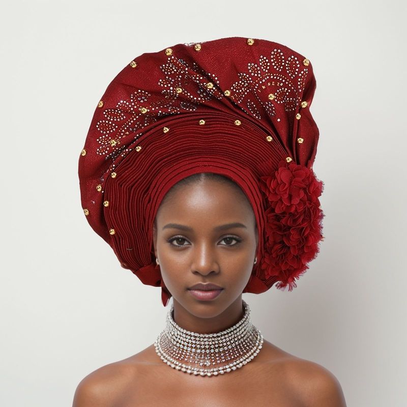 Damen Schals Neue Mode Schwere Industrie Baotou Hut Turban Hut Hochzeit Party AUTO Gele Einstellbar_voghion.com