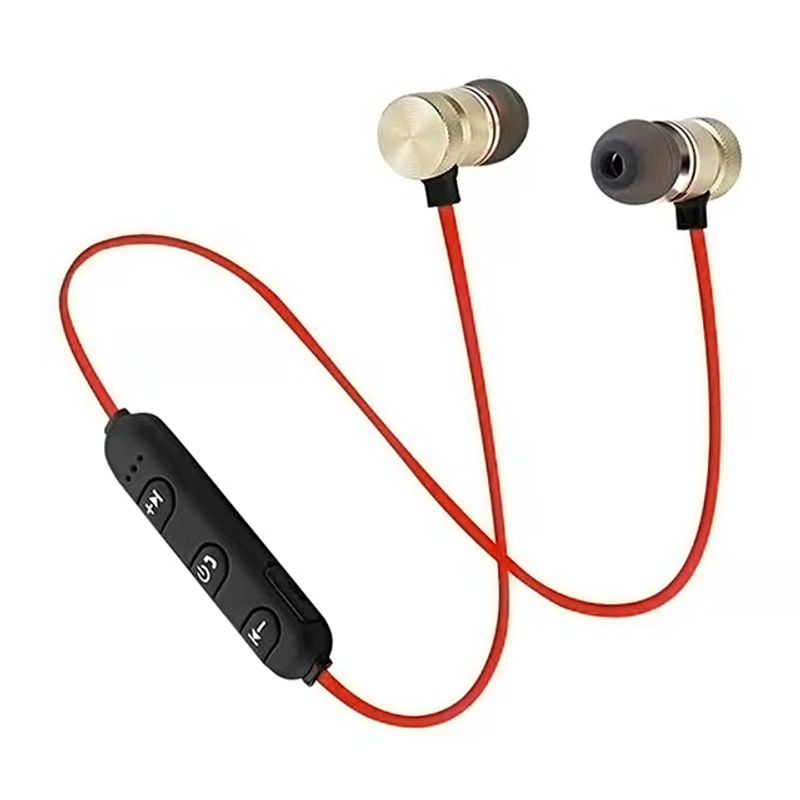 Wireless Earphones Neckband Magnetic Sports 4.1 Bluetooth Earphone Stereo Earbuds Music Metal Headphones With Mic For All Phones_voghion.com