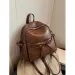 Retro Pu Rucksack Frauen Casual Solide Leder Kleine Schulter Taschen Große Kapazität Täglichen Pendeln Tragbare Packs Dame Griff_voghion.com