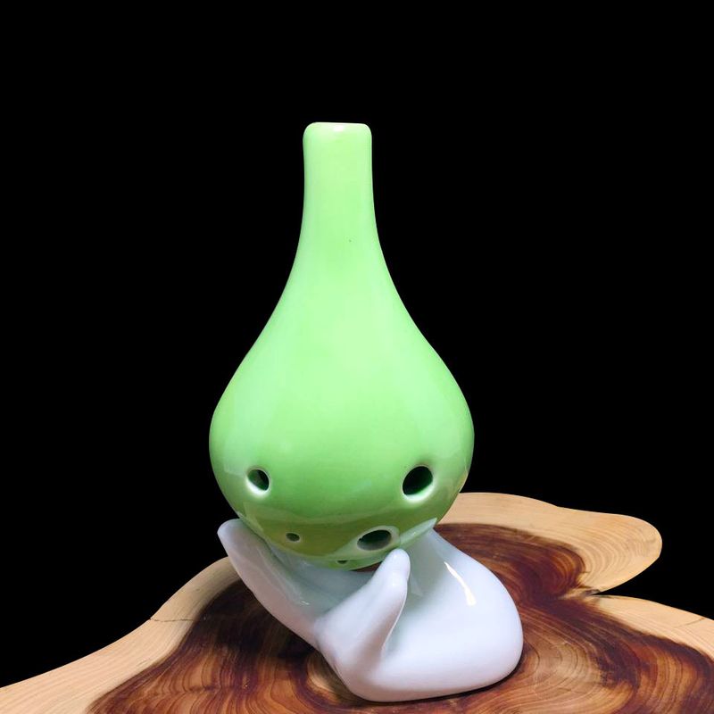 Hot Selling 6-hole Mid-range AC Tuning Long Mouth, Creative With Six Holes, Longhai Boyun Ceramic Flute For Beginners_voghion.com