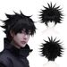 Synthetic Hair Reverse Back Curled Black Short Hair Wig Cosplay Wig_voghion.com