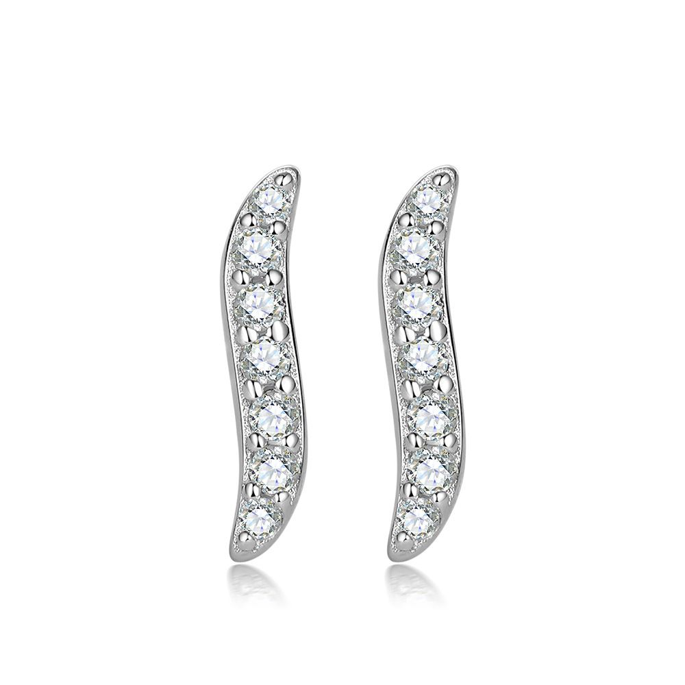 Orecchini geometrici a forma di cuore con zirconi per donna, orecchini a corona con zaffiri semplici e alla moda, orecchini con perle in argento S925_voghion.com