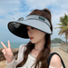 New Rechargeable Fan Summer Outdoor Large Brim Open Top UV Protection Sun Hat_voghion.com