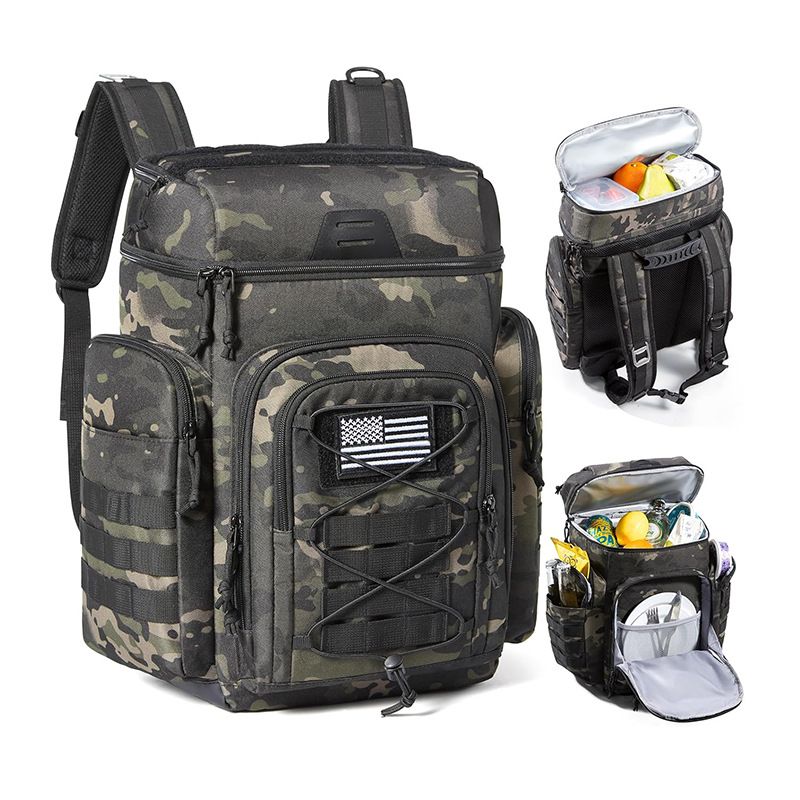 Tactical Cooler Backpack - Insulated, Leak-Proof & Foldable With Multiple Pockets | Black, Camo & Dark Brown_voghion.com