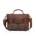 Vintažinė oda + drobė Business Portfolio vyriškas biuro krepšys vyriškas drobinis portfelis atašė dokumentų dėklas_voghion.com