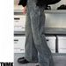 2024 Slim Fit Independent American Style Paris Washed Firecracker Festival Bootcut Micro Flared Jeans Lange Hose_voghion.com