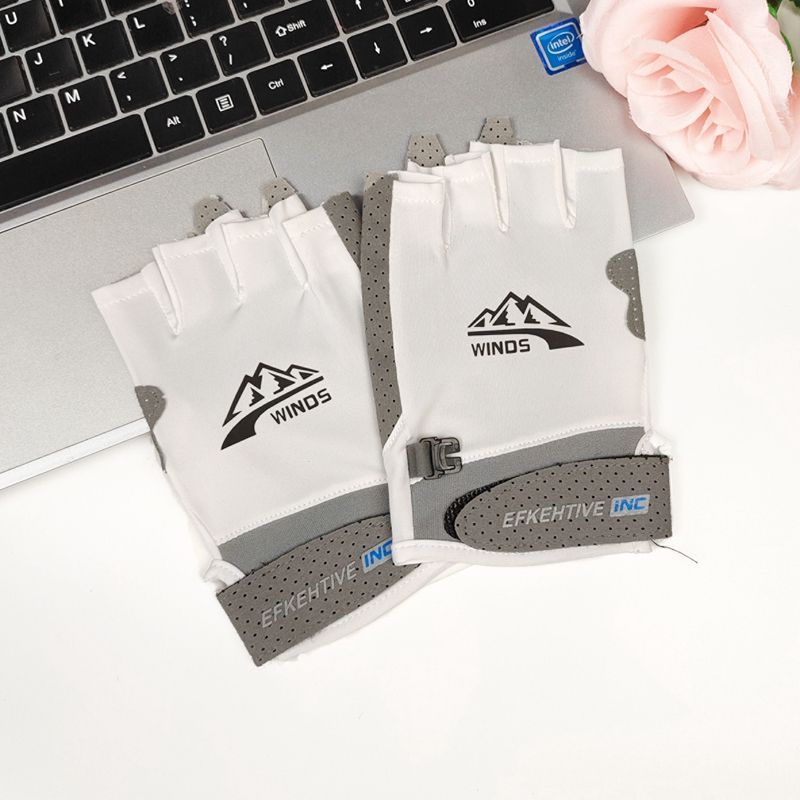 Sieviešu sauļošanās cimdi, UV izturīgi, atklāti pirkstu gali, plāns dizains braukšanai un riteņbraukšanai, neslīdoša kokvilna,_voghion.com