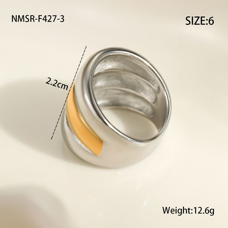 Stainless Exaggerated High-end Style Color-blocking Ring Titanium Steel Non-fading Hand Jewelry_voghion.com