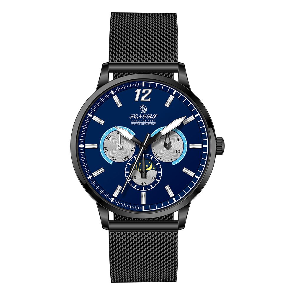 Senors Multifunctional Sports Watch For Men With Waterproof Mesh Strap And Ultra-thin Six Pin Watch SN104_voghion.com