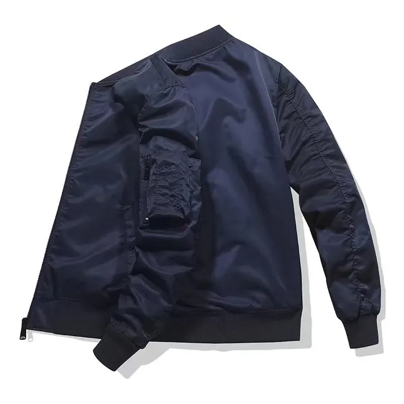 men hoodie classic casual brand jacket shirt Double woven material oversized Bomber jackets Arm pocket decoration asian_voghion.com