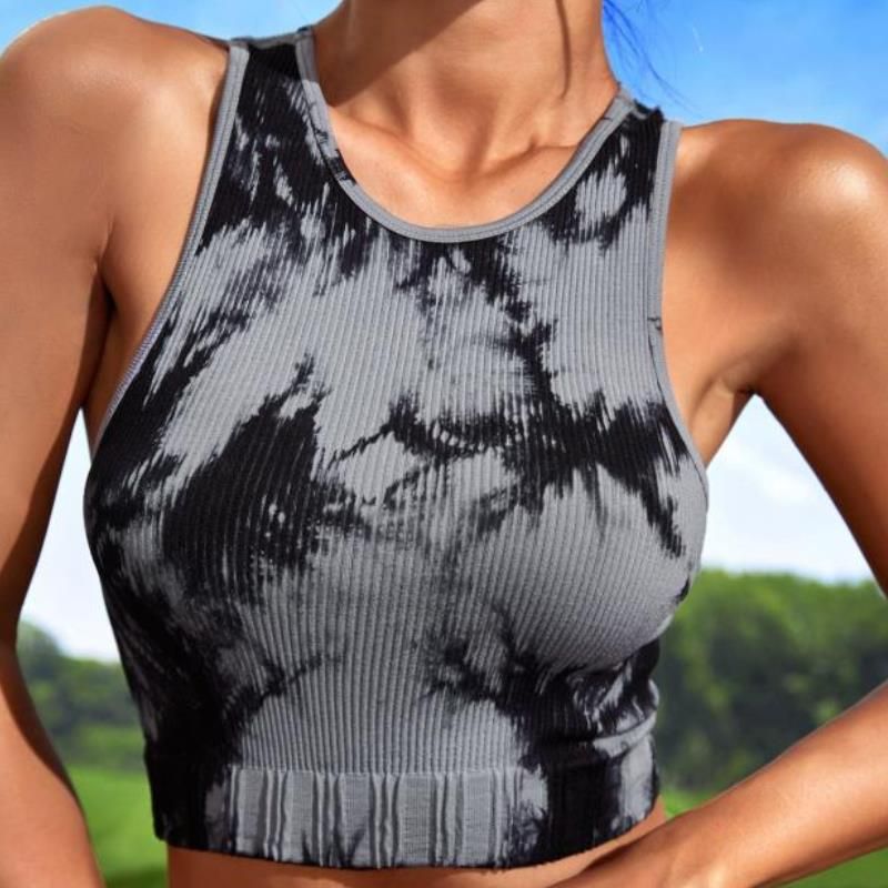 Women's tie-dye yoga vest summer luxury pilates fitness Sports Tanks_voghion.com