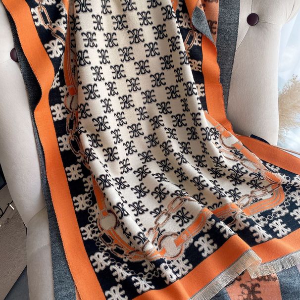 Kaşmir Şal Moda Sonbahar Kış Kadınlar İçin Ekstra Uzun Klima Odası Kısa Saçak Dekoratif Sıcak_voghion.com