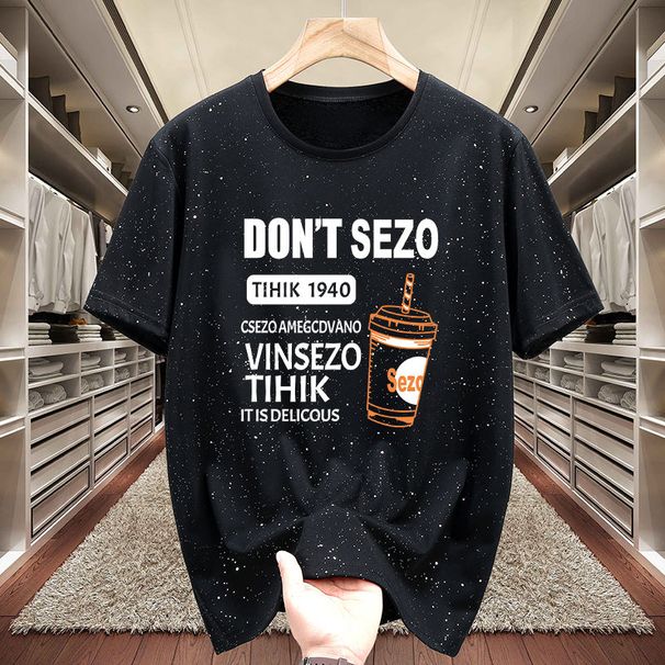 2025 New Summer Tide Brand Pure Cotton Short-sleeved Men's T-shirt Round Neck Printing Simple And Versatile Casual Trend Ins Top_voghion.com