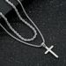 Collana con croce a strati, doppia catena intrecciata, ciondolo in acciaio inossidabile, accessori alla moda per uomo_voghion.com