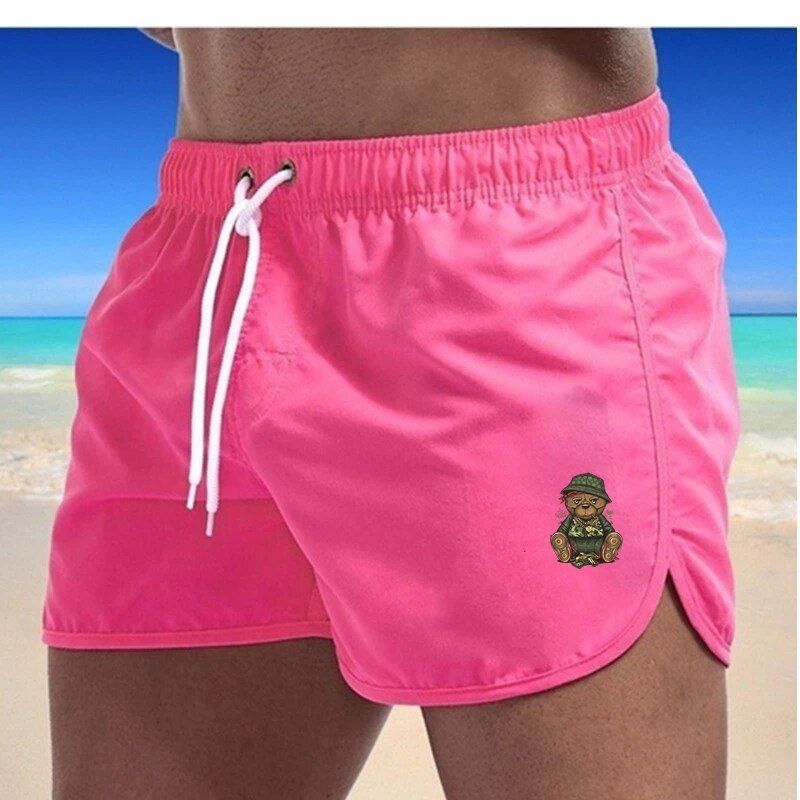 Sommer männer Bademode Bär Gedruckt Shorts Marke Bademode Sexy Badehose Männer Badeanzug Niedrige Taille Atmungs Strand_voghion.com
