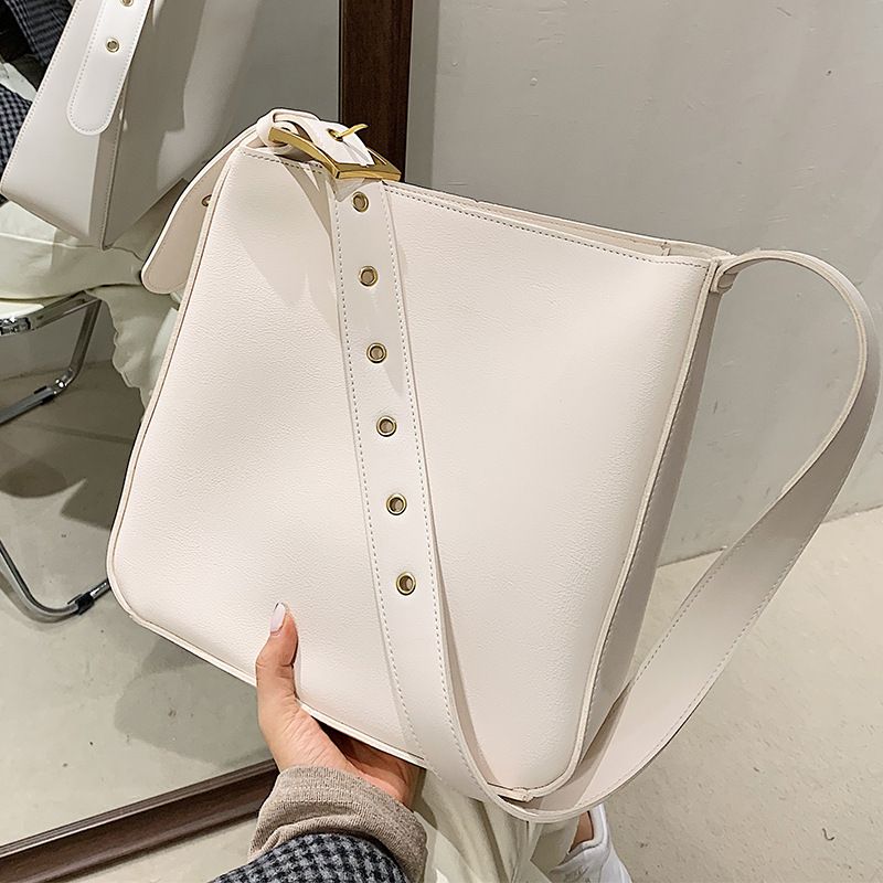 Borsa a tracolla di grande capacità, borsa da donna, design di nicchia, texture retrò di alta qualità, borsa a tracolla, borsa a secchiello di alta qualità_voghion.com