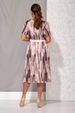 plus size women's two-piece elegant printed dress three-quarter sleeve blazer button design_voghion.com