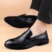 Euro Step Four Seasons Neue Top Layer Rindsleder-Loafer, Slip-On, Casual Business Brogue Herrenschuhe mit geschnitztem Design_voghion.com