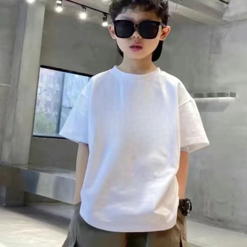 Abbigliamento per bambini, traspirante, confortevole, in puro cotone, estate 2025, nuovo stile, per bambini grandi, bello, ampio, manica corta_voghion.com