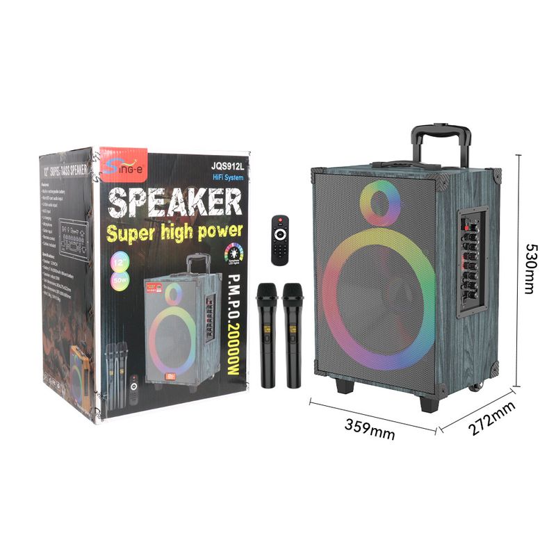 SING-E JQS912L Square Dance Audio Utomhus Bas Bluetooth K Song Trä Slipsstång Sånghögtalare_voghion.com