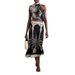 Ins Women's Fashion Elegant Printed Satin Top And Skirt Two-Piece Set_voghion.com