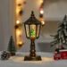 Hexagonal Christmas Lantern With Music - Festive LED Night Light For Tabletop Decor (Red Santa/White Snowman/Bronze Tree)_voghion.com