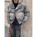Herrenbekleidung Kurze Stehkragen-Baumwolljacke Herren Trendy High End Herbst und Winter Warme Baumwolljacke Schwarzer Baumwollmantel_voghion.com