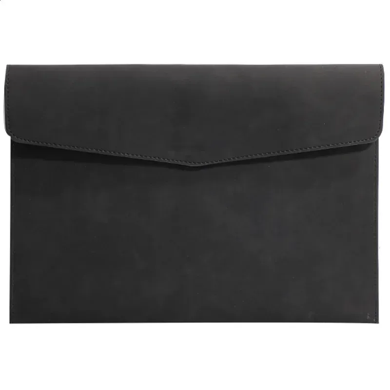 Designer A4 Leather Folder Package Business Document Organizer Simple Briefcase Data Contract Bill File Bag School_voghion.com