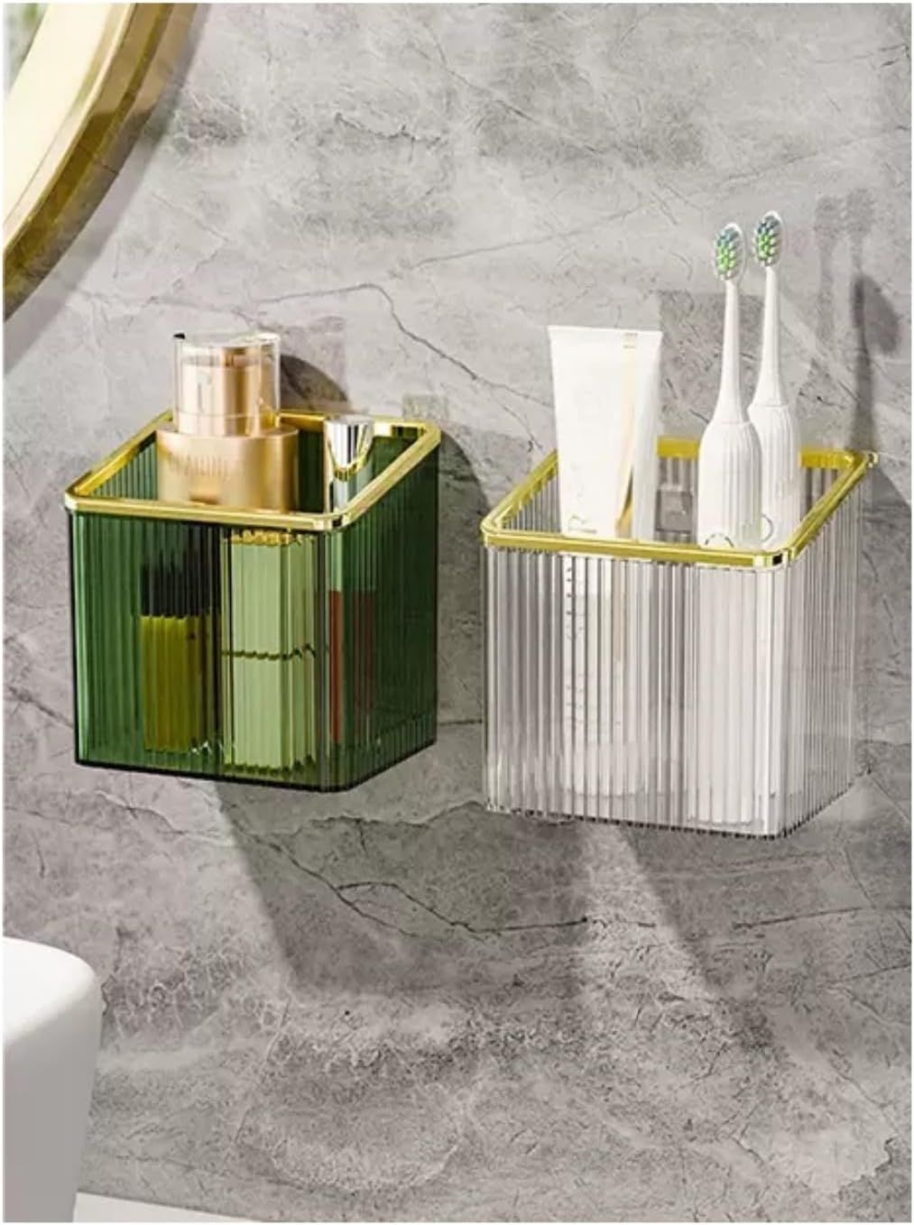 Adhesive Pro 2-Pack Holder - Toothbrush/Razor Shower Rack_voghion.com