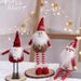 Ensemble de décorations de Père Noël modernes - Figurines de Père Noël rouge debout et à longues jambes pour sapin de Noël, fenêtre et décoration intérieure (3 pièces)_voghion.com
