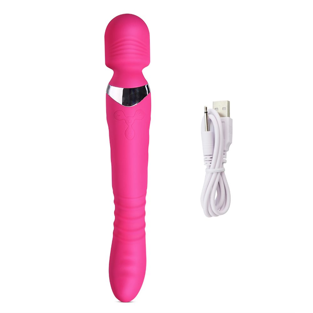 Rotierender, beheizter 360°-Doppelvibrator für Frauen, Klitoris-Stimulator, G-Punkt, großer Dildo, Vibrator für Frauen_voghion.com