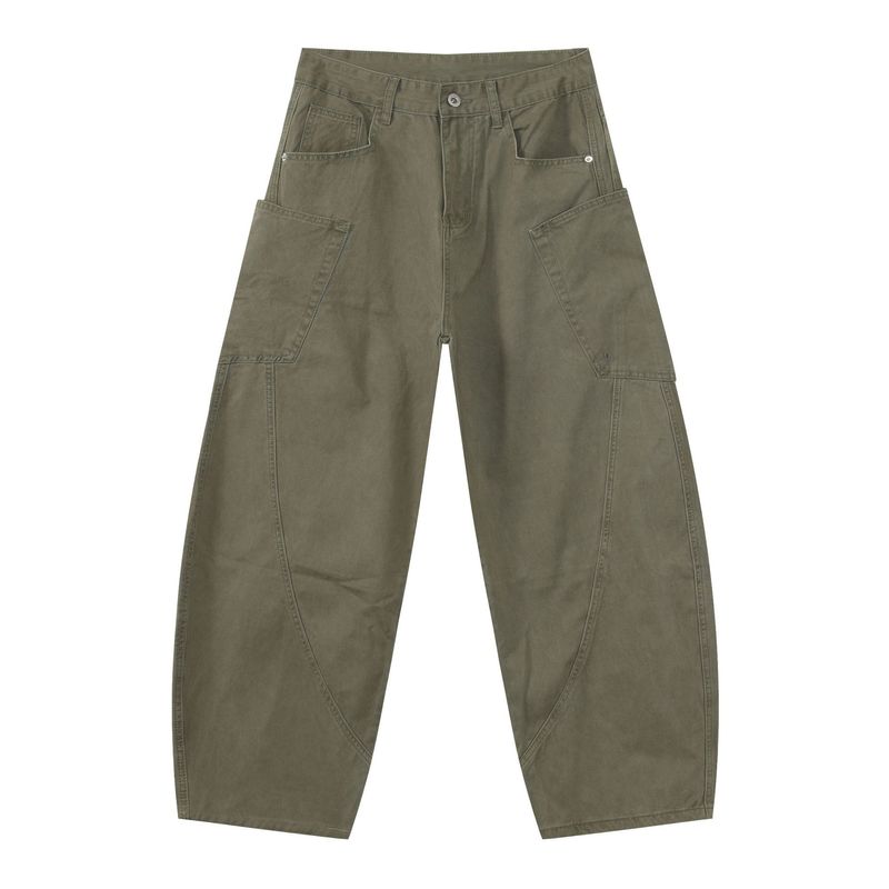 Herrenbekleidung Retro Freizeithose Multi Pocket Workwear Lose Machete Hose Herrenhose_voghion.com
