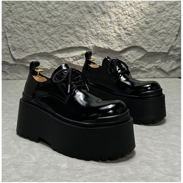 Unschlagbare Qualität 2025 Neues personalisiertes Design Lässige Derby-Schuhe mit rundem Kopf für Herren in der Pariser Modenschau mit dicker Sohle_voghion.com