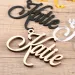Lettere in legno personalizzate per calze, etichette con nome bianche personalizzate, stile rustico natalizio, stile fattoria_voghion.com