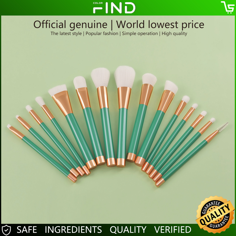 15 stücke Grün Make-Up Pinsel Set Neue Produkt Make-Up Pinsel Werkzeuge FINDCOLOR Fabrik Direkt Verkäufe Heißer Verkauf_voghion.com